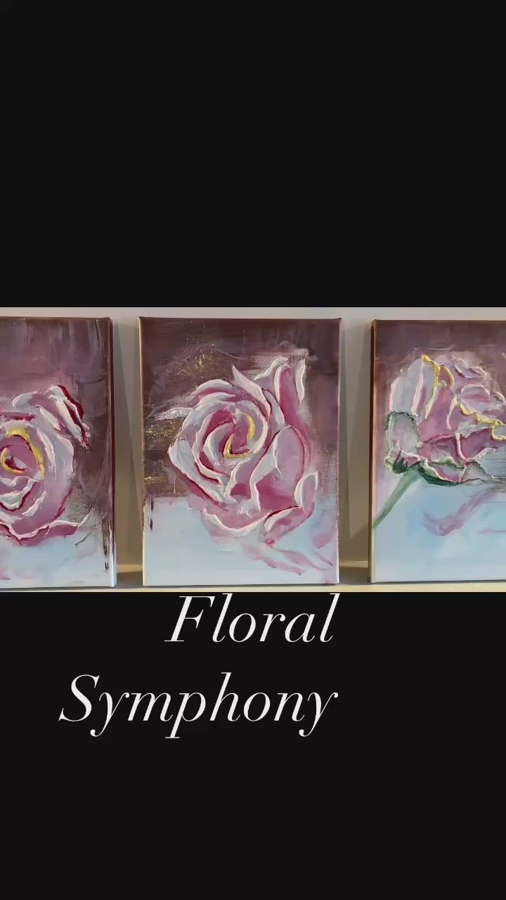 Floral Symphony Split Canvas x 3 Original