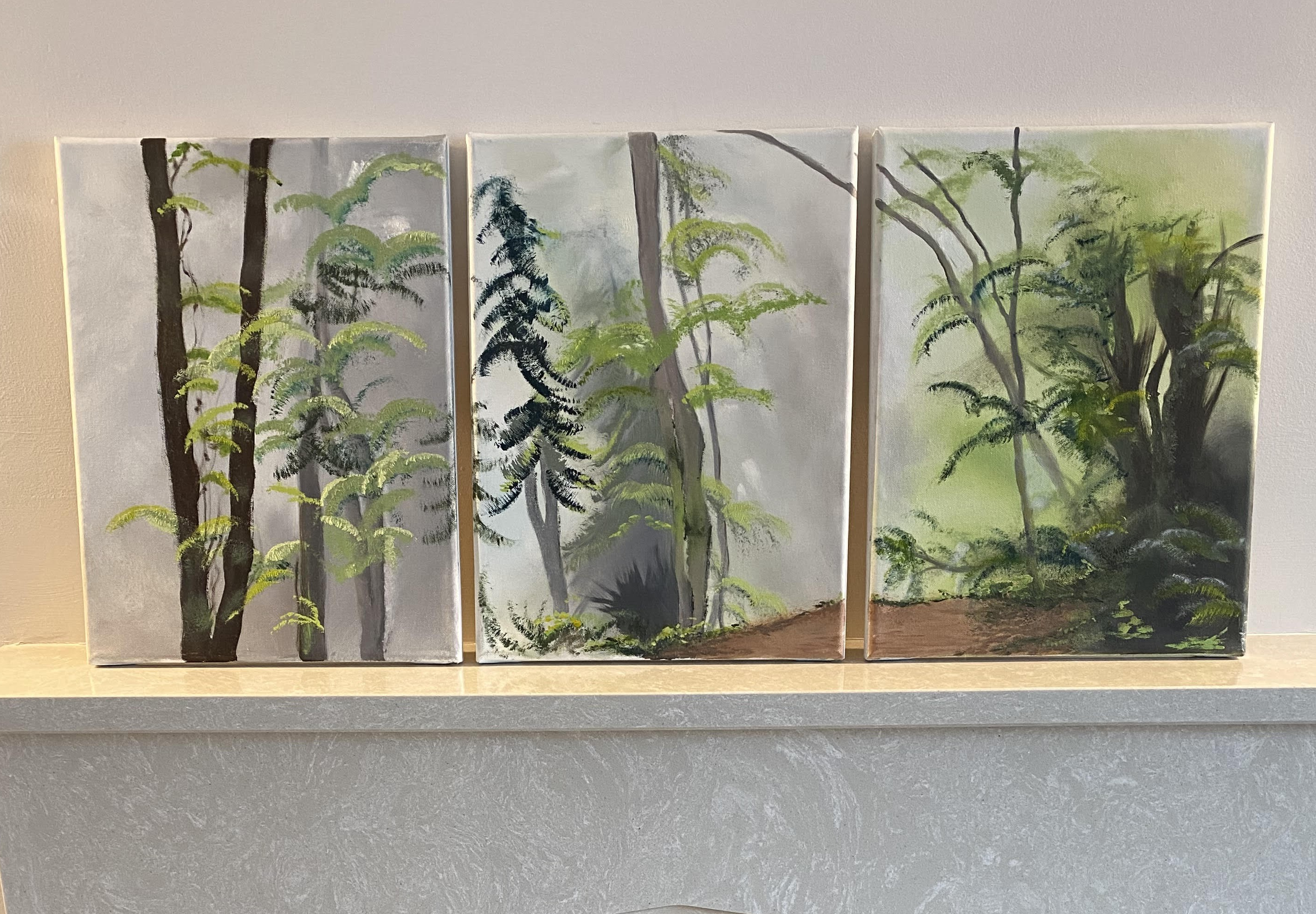 The Walk  Original Split Canvas Set x 3